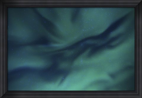 Framed Aurora Borealis over Sandstrand, Troms County, Norway Print