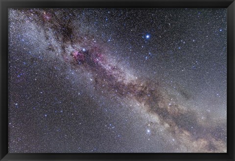 Framed Summer Triangle stars in the Milky Way through Cygnus, Lyra and Aquila Print