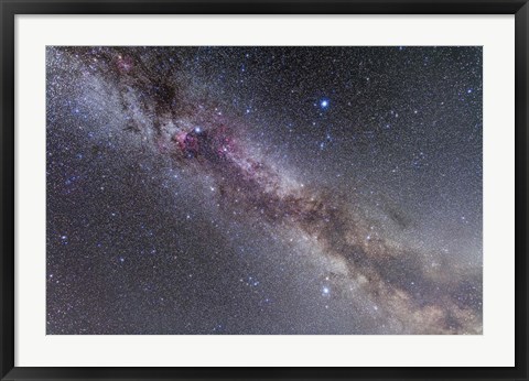 Framed Summer Triangle stars in the Milky Way through Cygnus, Lyra and Aquila Print