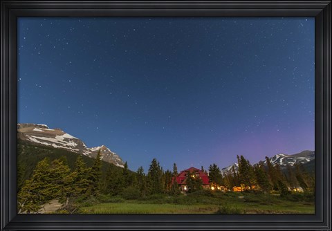 Framed moonlit nightscape taken in Banff National Park, Alberta Canada Print