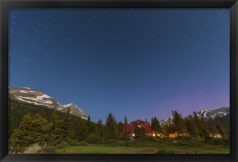 Framed moonlit nightscape taken in Banff National Park, Alberta Canada Print