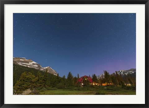 Framed moonlit nightscape taken in Banff National Park, Alberta Canada Print