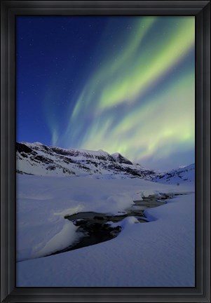 Framed Aurora Over Skittendalstinden in Troms County, Norway Print