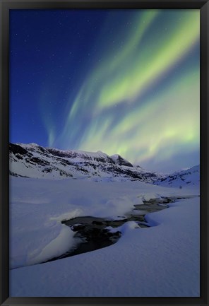 Framed Aurora Over Skittendalstinden in Troms County, Norway Print