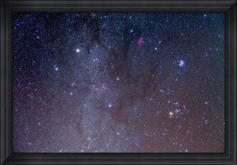 Framed Deep sky image of the constellations Auriga and Taurus Print