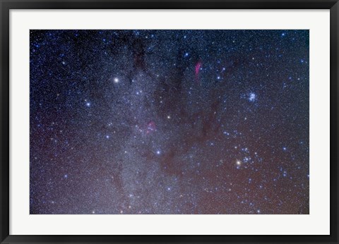 Framed Deep sky image of the constellations Auriga and Taurus Print