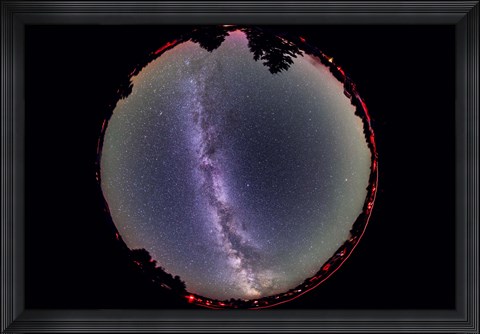 Framed Fish-eye lens view of the summer Milky Way Print