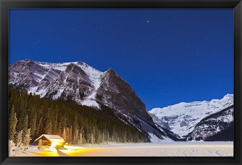 Framed Lake Louise on a clear night in Banff National Park, Alberta, Canada Print