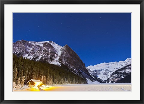 Framed Lake Louise on a clear night in Banff National Park, Alberta, Canada Print
