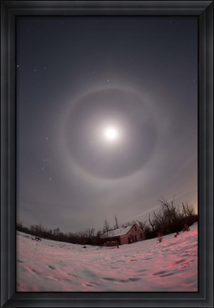 Framed Lunar halo taken near Gleichen, Alberta, Canada Print