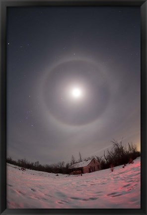 Framed Lunar halo taken near Gleichen, Alberta, Canada Print