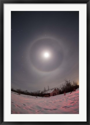 Framed Lunar halo taken near Gleichen, Alberta, Canada Print