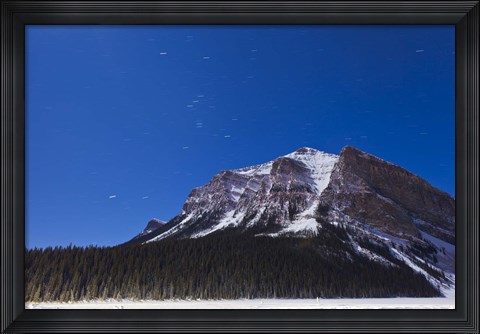 Framed Orion star trails above Mount Fairview, Alberta, Canada Print