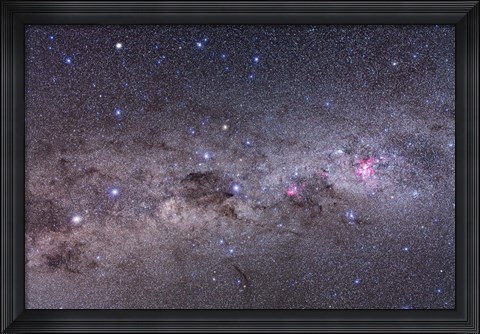 Framed Southern Milky Way with Eta Carinae, Crux and Alpha &amp; Beta Centauri Print
