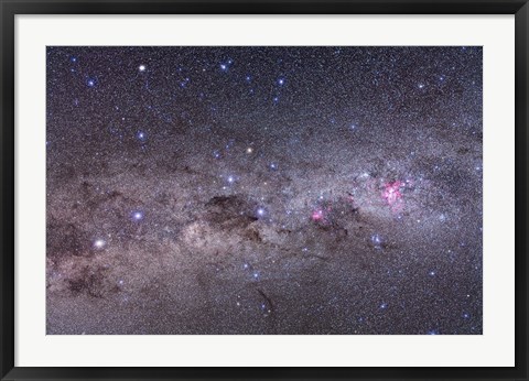 Framed Southern Milky Way with Eta Carinae, Crux and Alpha &amp; Beta Centauri Print