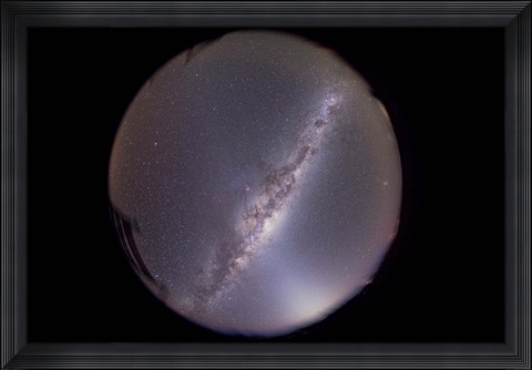 Framed Southern Milky Way with zodiacal light prominent in the east Print