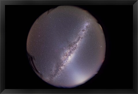 Framed Southern Milky Way with zodiacal light prominent in the east Print