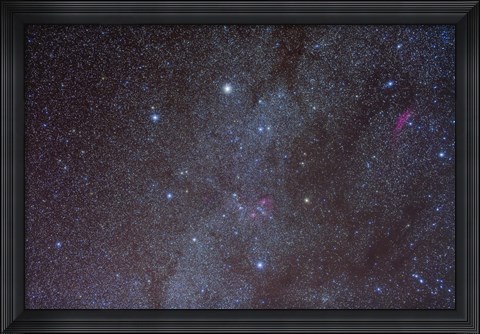 Framed Auriga constellation showing lanes of dark nebulosity Print