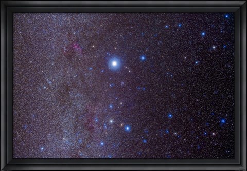 Framed constellation of Canis Major and nearby open clusters and nebulae Print