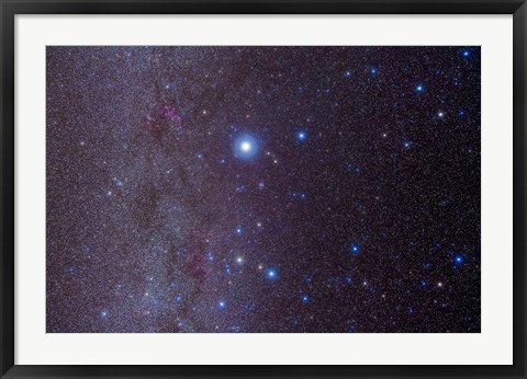 Framed constellation of Canis Major and nearby open clusters and nebulae Print