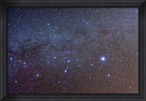 Framed constellation of Canis Major with nearby deep sky objects Print