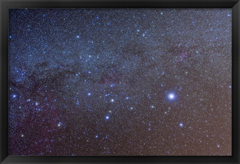 Framed constellation of Canis Major with nearby deep sky objects Print