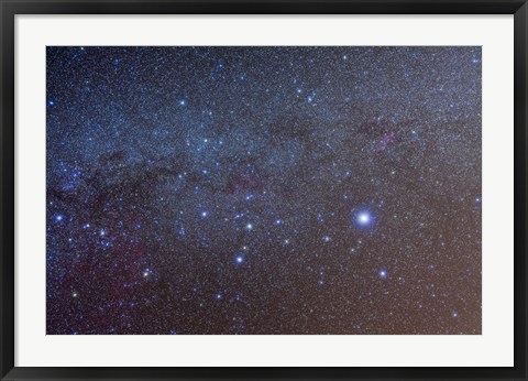 Framed constellation of Canis Major with nearby deep sky objects Print