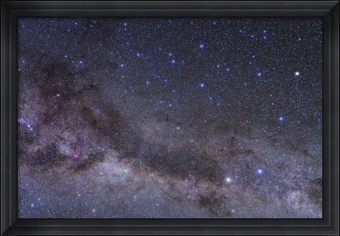 Framed constellation of Centaurus and its dark lanes of nebulosity Print