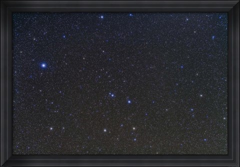 Framed constellations of Corvus and Crater with nearby deep sky objects Print