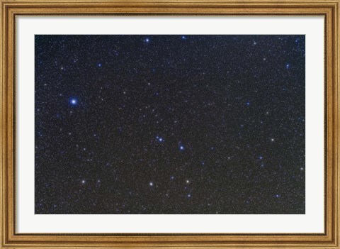 Framed constellations of Corvus and Crater with nearby deep sky objects Print