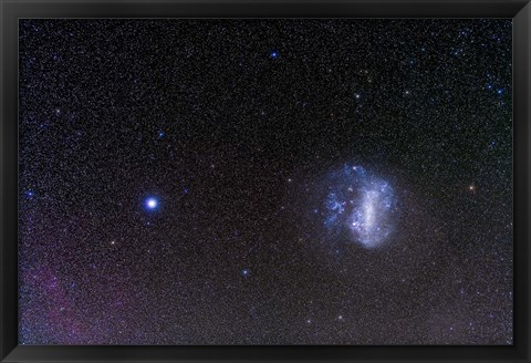 Framed Large Magellanic Cloud and bright star Canopus Print