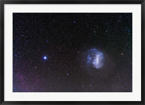 Framed Large Magellanic Cloud and bright star Canopus Print