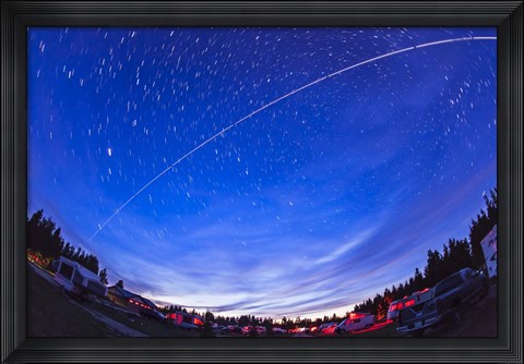 Framed Trail of the International Space Station as it passes over a campground in Canada Print