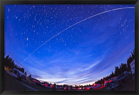 Framed Trail of the International Space Station as it passes over a campground in Canada Print