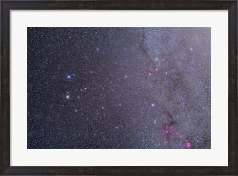Framed Widefield view of the Gemini constellation with nearby deep sky objects Print