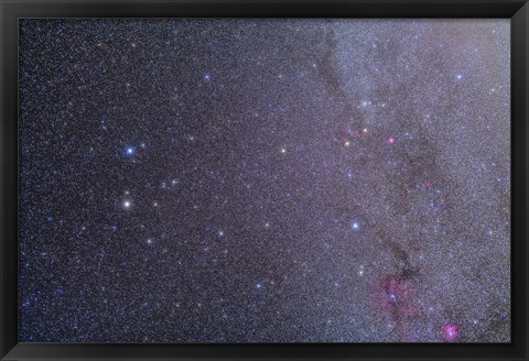 Framed Widefield view of the Gemini constellation with nearby deep sky objects Print