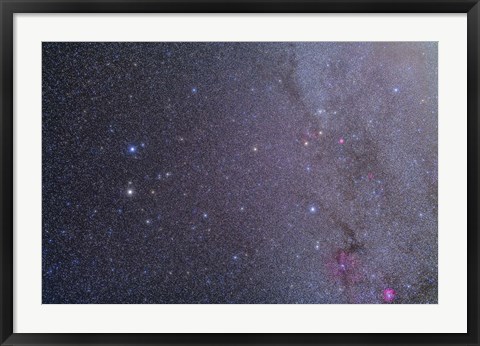 Framed Widefield view of the Gemini constellation with nearby deep sky objects Print