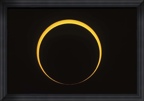 Framed Annular eclipse showing reverse Baily&#39;s beads effect Print