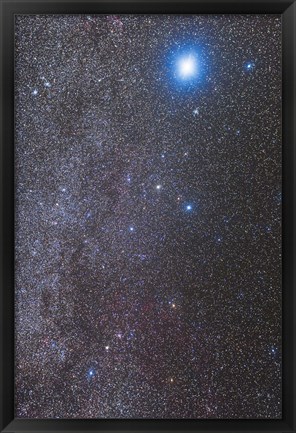 Framed Constellations Canis Major and Puppis with nearby deep sky objects Print