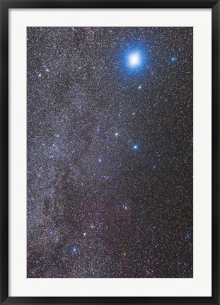 Framed Constellations Canis Major and Puppis with nearby deep sky objects Print