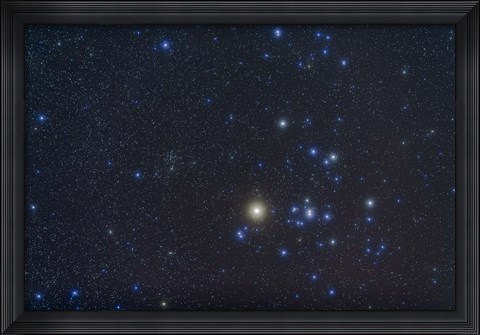 Framed Open cluster Hyades and giant star Aldebaran in the constellation of Taurus Print
