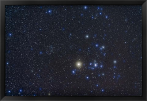 Framed Open cluster Hyades and giant star Aldebaran in the constellation of Taurus Print