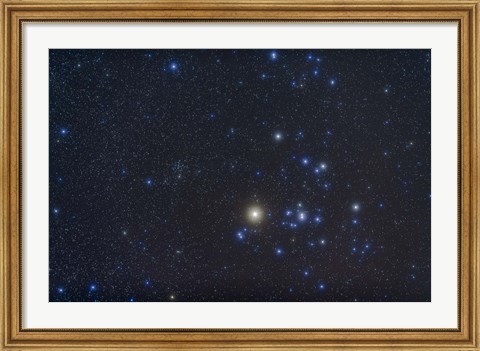 Framed Open cluster Hyades and giant star Aldebaran in the constellation of Taurus Print