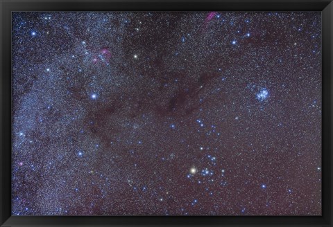 Framed Taurus region showing dark lanes of nebulosity Print