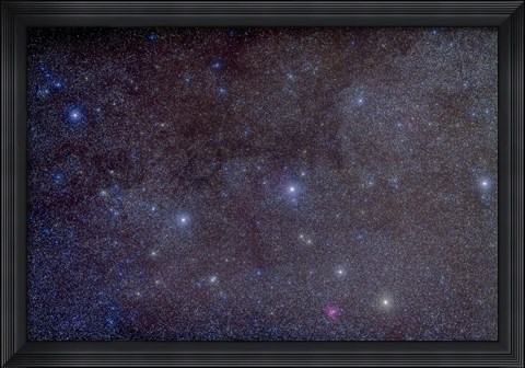 Framed Widefield view of the constellation Cassiopeia with nearby deep sky objects Print