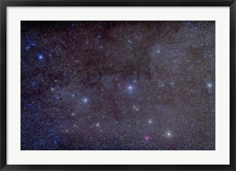 Framed Widefield view of the constellation Cassiopeia with nearby deep sky objects Print