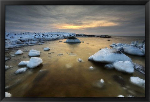Framed frozen, rusty bay on Andoya Island in Nordland County, Norway Print