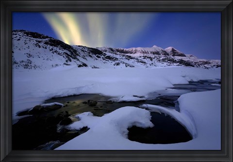 Framed Northern Lights in Skittendalen Valley, Troms County, Norway Print