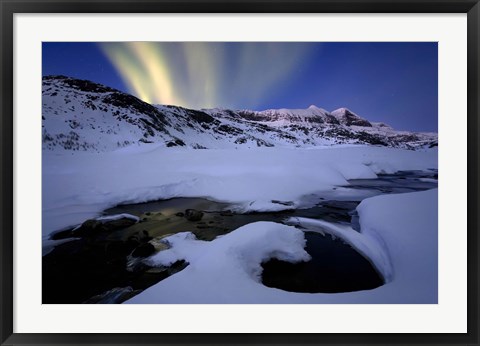 Framed Northern Lights in Skittendalen Valley, Troms County, Norway Print