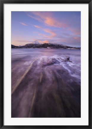 Framed Sunrise over Tjeldsundet in Troms County, Norway Print